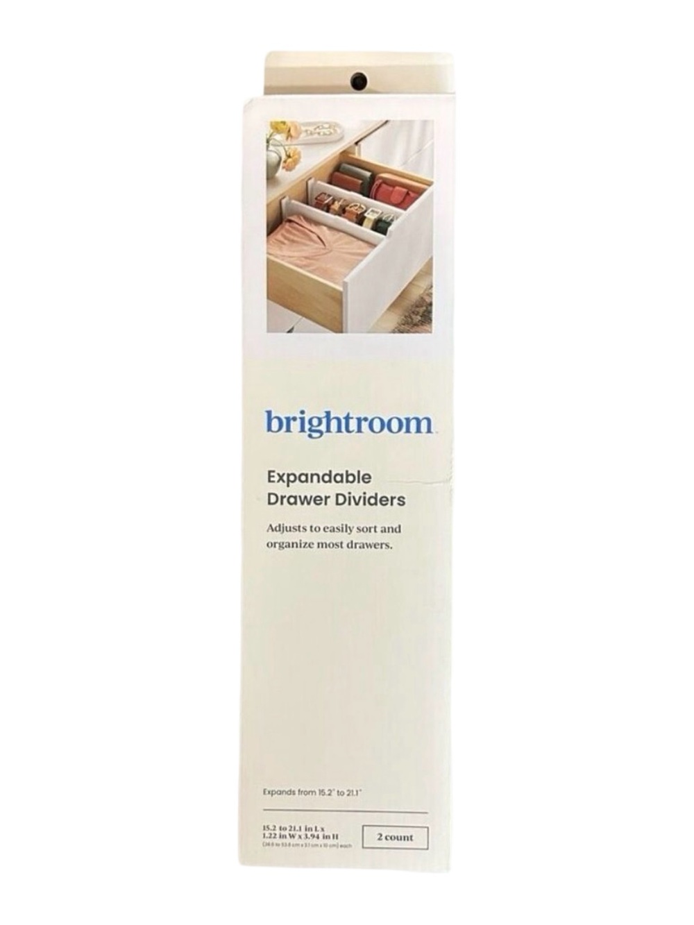 Brightroom x Target Expandable Drawer Dividers - 2 Ct - Expands 15.2”-21.1”